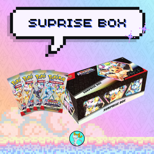 Prismatic Evolutions Surpirse Box (4 Booster Packs & Promo)